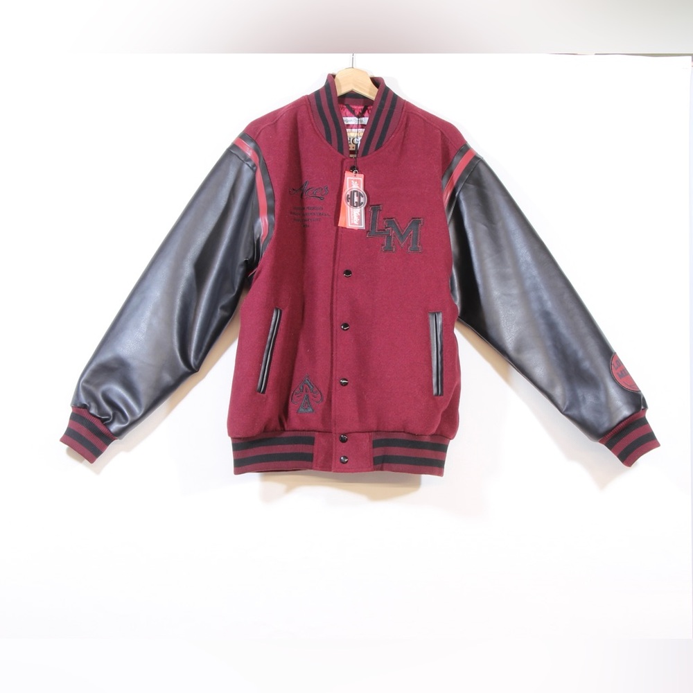 Headgear Classics Kobe Bryant Men's Burgundy Black Lower Merion Varsity Jacket